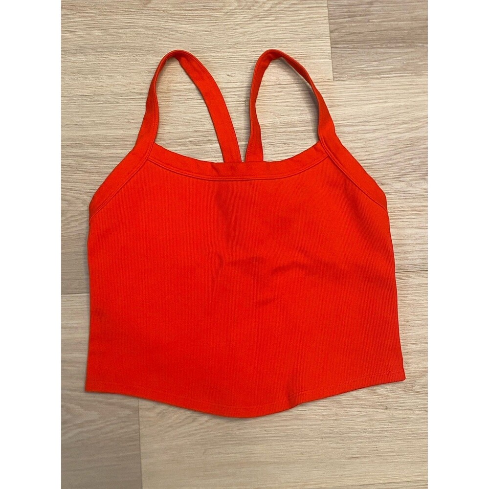 Ribbed Yoga Top Tank Style Tomato Red Size L/XL